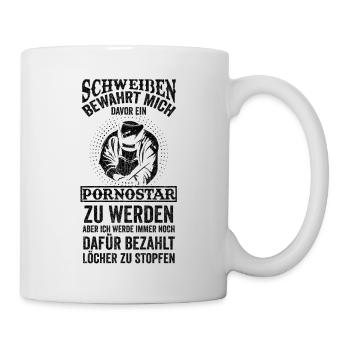 Schweißer Schweißen Metallbau Handwerker Brenner - Tasse - Weiß - Rechts