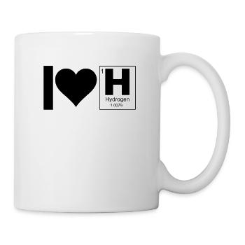 Ich liebe Wasserstoff Hydrogen Brennstoffzelle - Tasse - Weiß - Rechts
