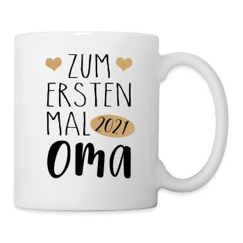 Zum ersten Mal Oma 2021 | zukünftige Oma 2021 - Tasse - Weiß - Rechts