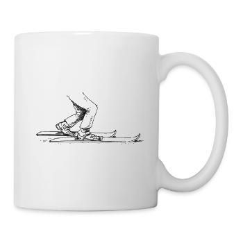 Télémark Position Traditionnelle Cartoon - Mug blanc - blanc - Droite