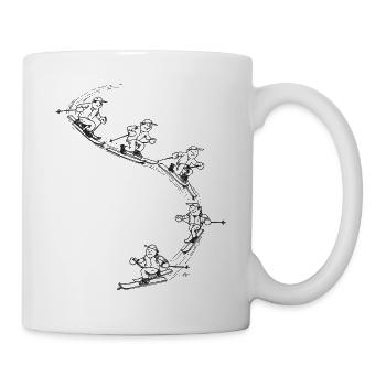 Telemark swing course comic drawing - Mug - white - Right