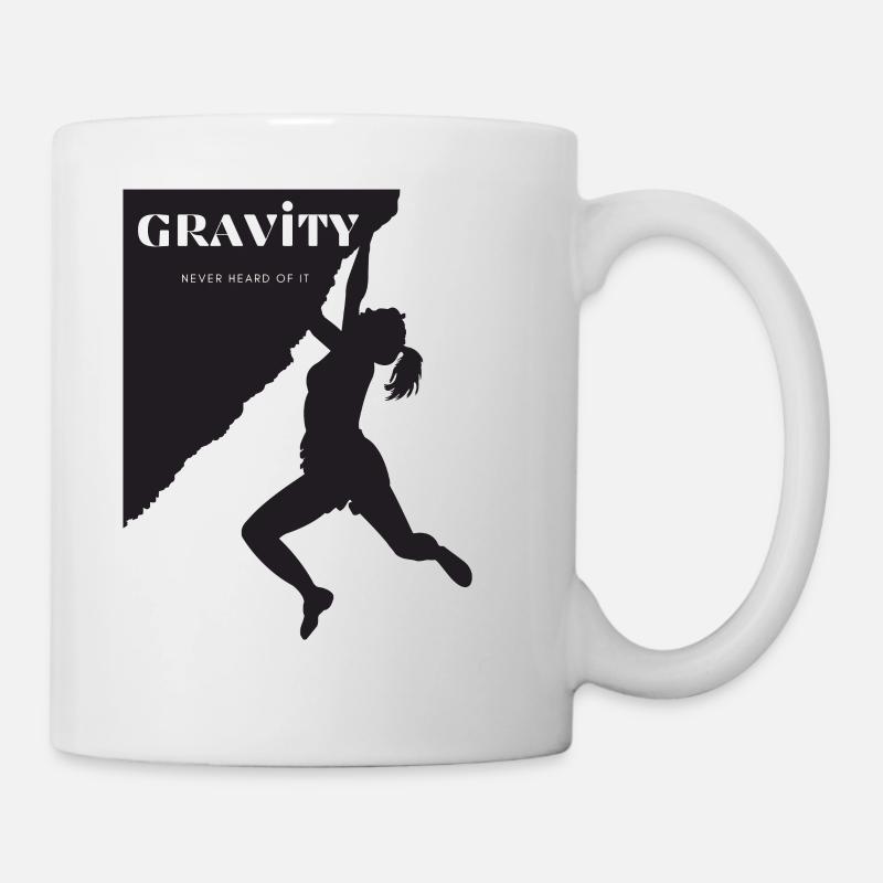Climbing rock climbing on climbing wall - Mug - white