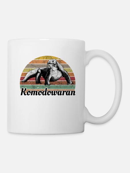 Komodowaran Komodo Reptilien Vintage - Tasse - Weiß