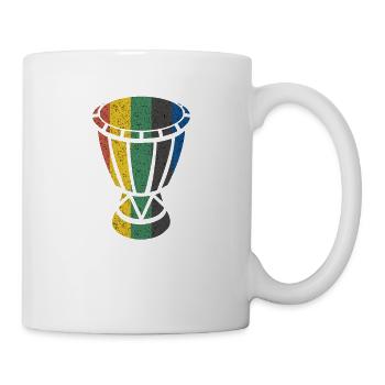 Djembe Bongos Junkies Afrikanische Drum Trommel - Tasse - Weiß - Rechts