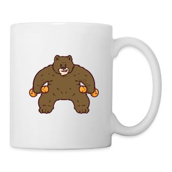Musculation ours fitness haltère drôle - Mug blanc - blanc - Droite