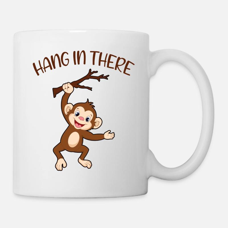 Accrochez-vous Monkey Climbing Motivation Drôle - Mug blanc - blanc