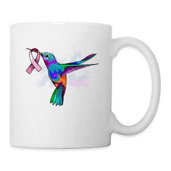 Mois de sensibilisation au cancer du sein Colibri Côte rose - Mug blanc - blanc - Droite