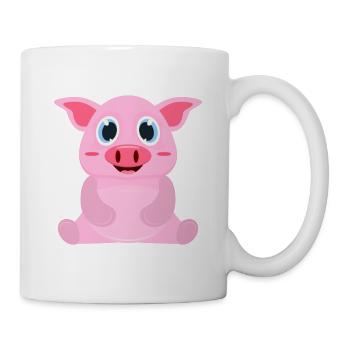 Schwein Comic - Tasse - Weiß - Rechts