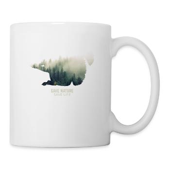 Écureuil dans la protection du climat de l'environnement forestier - Mug blanc - blanc - Droite