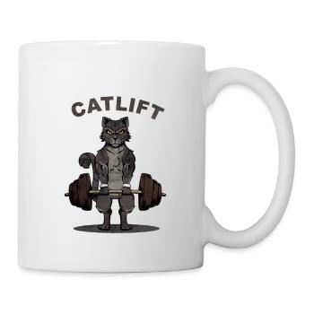 Chat Deadlift Catlift Barbell I Gym Fitness Cat - Mug blanc - blanc - Droite