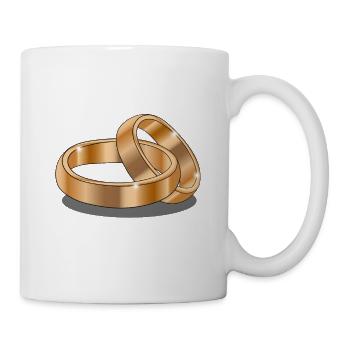 Alliance bague mariage mariage mariée marié - Mug blanc - blanc - Droite