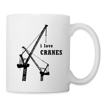 Kran - Kranführer - Ich liebe Kräne - Baustelle - Tasse - Weiß - Rechts
