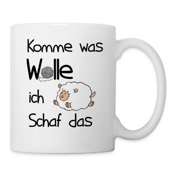 knitting ladies tshirt sheep gift idea - Mug - white - Right