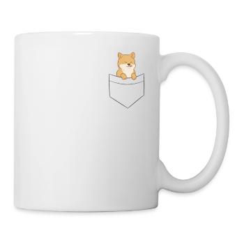 Shiba Inu Hund In Der Tasche - Tasse - Weiß - Rechts