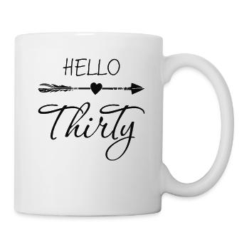 Cadeau 30e anniversaire pour femme Bonjour trente 30e naissance - Mug blanc - blanc - Droite