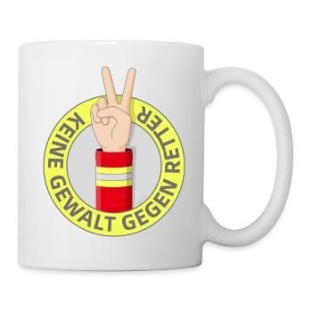 Keine Gewalt gegen Retter - Tasse - Weiß - Rechts