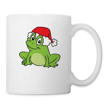 Frog With Santa Hat Funny Frogs Merry Christmas - Mug - white - Right