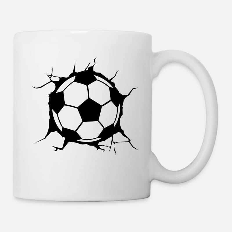 Soccer , breaking wall design gift for soccer - Mug - white