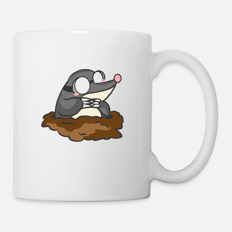 Maulwurf Gärtner Tier Lustig Garten Geschenk Cool - Tasse - Weiß