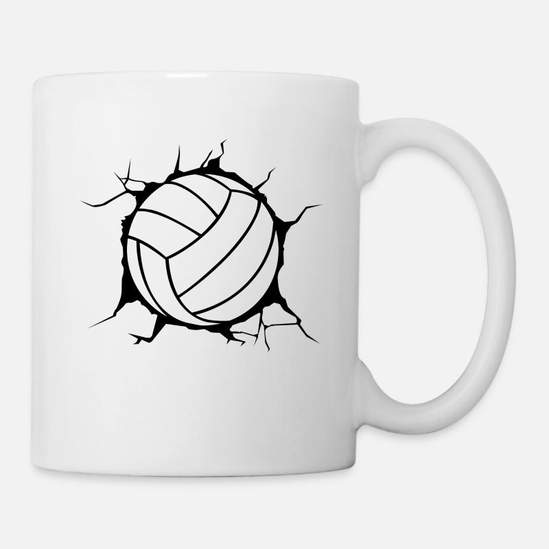 Volleyball smashing through wall design gift for - Mug - white