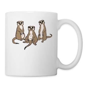 Funny meerkat group gift zoo animals - Mug - white - Right