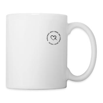 Heimat, Hoamat Spruch Herz Berg Bergmotiv Geschenk - Tasse - Weiß - Rechts