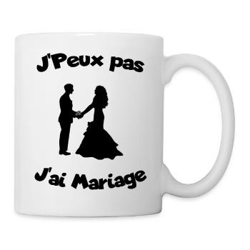 je peux pas j' ai mariage - Mug blanc - blanc - Droite