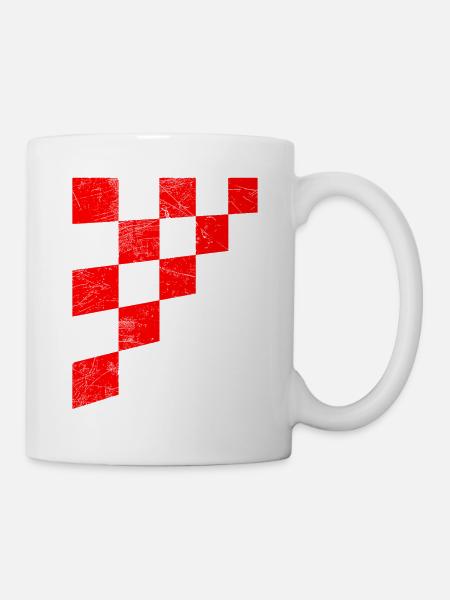 Drapeau de l'échiquier de la Croatie - Mug blanc - blanc