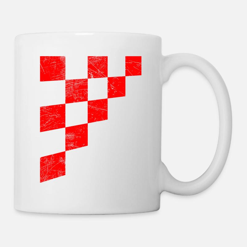 Drapeau de l'échiquier de la Croatie - Mug blanc - blanc