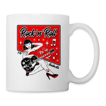 Rockabilly Pin Up Girl Nashville Vintage 50s 60s - Mug - white - Right