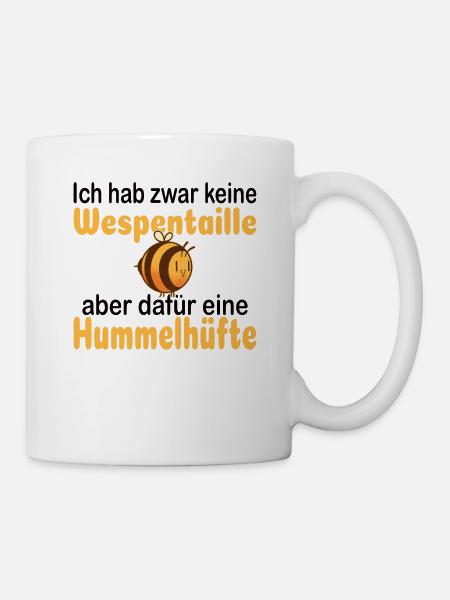 Hummelhüfte Spruch Hummel Imker Biene Geschenk - Tasse - Weiß