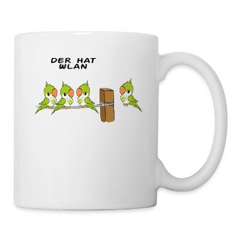 Lustiges Vögel Der Hat WLAN T-Shirt Internet WIFI - Tasse - Weiß - Rechts