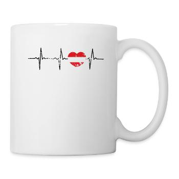 Cadeau de drapeau de battement de coeur Autriche - Mug blanc - blanc - Droite