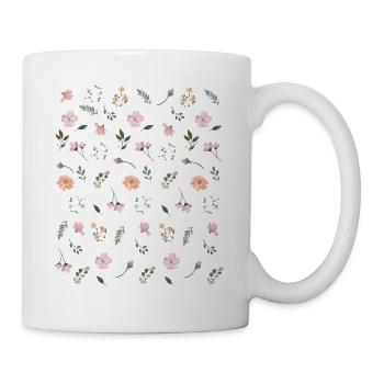 Blumen schöne Blume Blumenbeet Geschenk rosa - Tasse - Weiß - Rechts