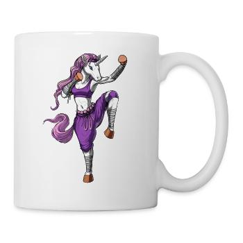 Einhorn Kickboxen Ninja - Tasse - Weiß - Rechts