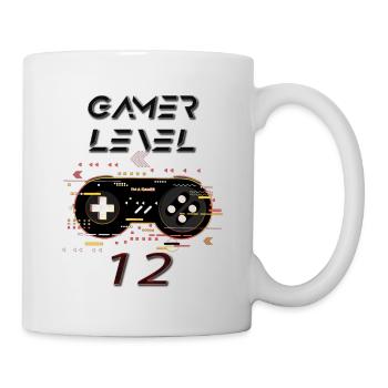 Gamer T-Shirt 12 Jahre alt – Spiellevel komplett - Tasse - Weiß - Rechts