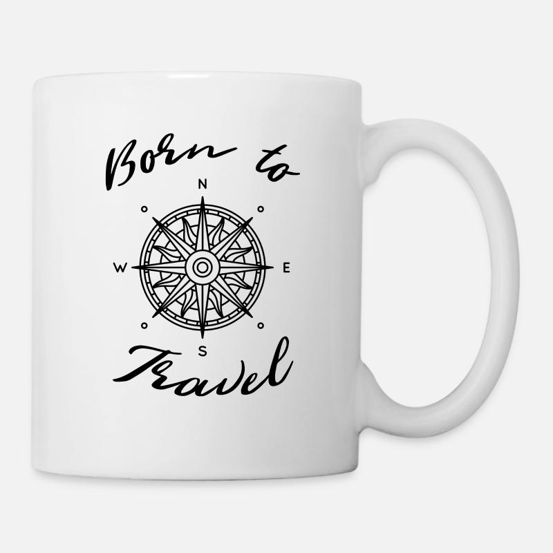 Classic Compass Edition, Born to Travel - Mug - white