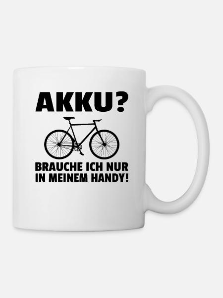 Anti E-Bike Mountainbike MTB Spruch Lustig Ebike - Tasse - Weiß