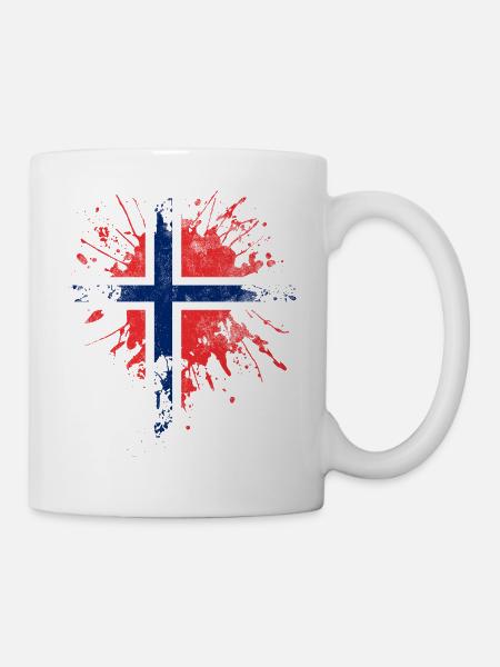 Norwegen Flagge - Tasse - Weiß