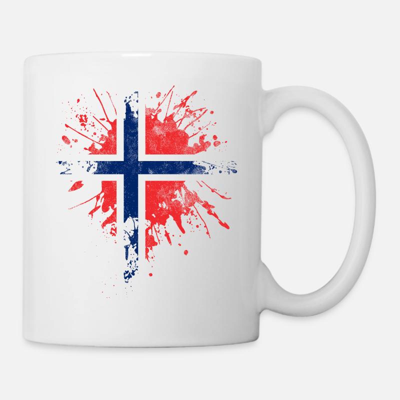 Norwegen Flagge - Tasse - Weiß
