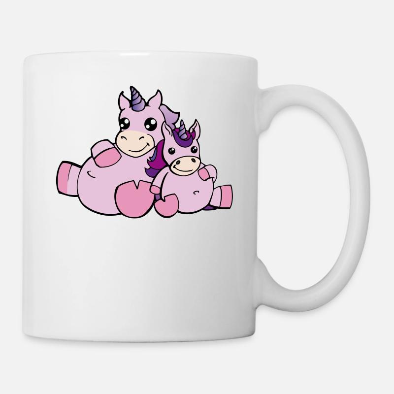 Niedliches Einhorn Geschenk Einhörner Mama Kind - Tasse - Weiß