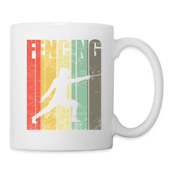 Funny fencing sport fencing fencer epee fight - Mug - white - Right