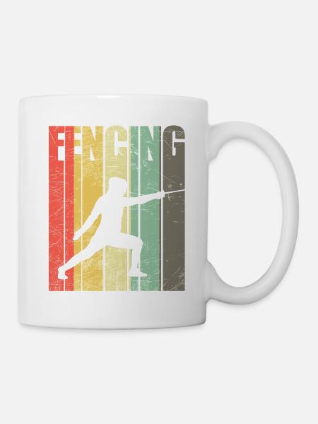 Funny fencing sport fencing fencer epee fight - Mug - white