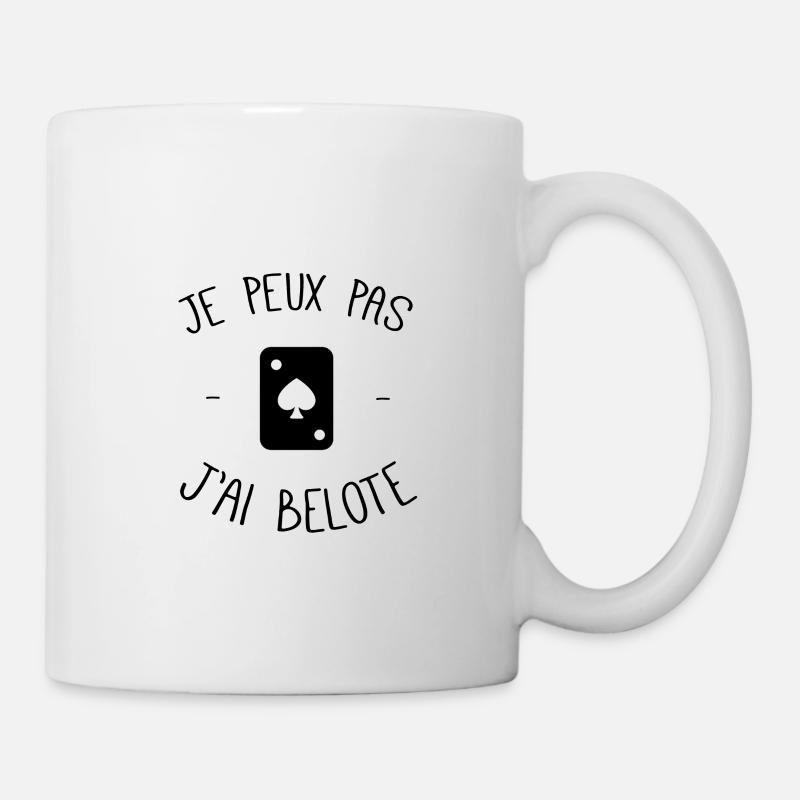 Je peux pas j'ai belote - Mug blanc - blanc