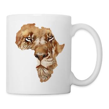 Lion animal africa outline map lions african - Mug - white - Right