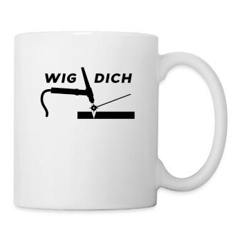 WIG DICH - WIG schweißen WIG Schweißer Schlosser - Tasse - Weiß - Rechts