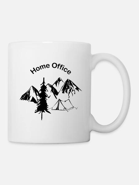 Home Office in den Bergen - Tasse - Weiß
