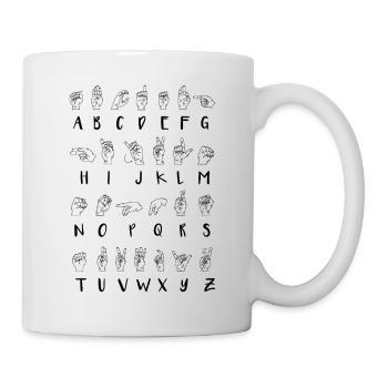 Cadeau d'apprentissage de l'alphabet en langue des signes ASL - Mug blanc - blanc - Droite