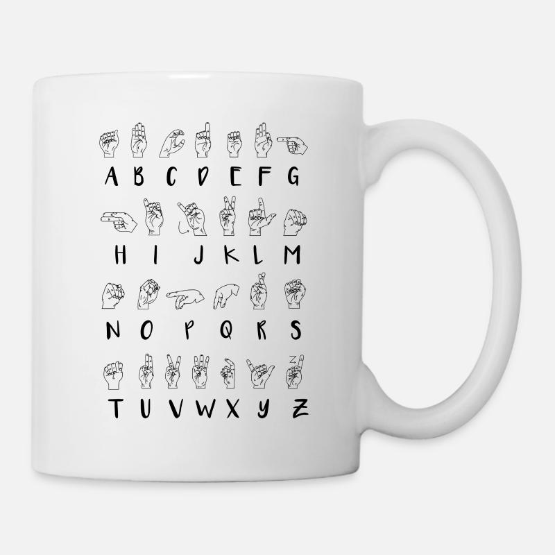 ASL Gebärdensprache Alphabet Lerner Geschenk - Tasse - Weiß