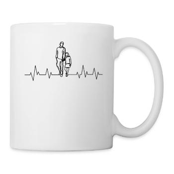 Father daughter heartbeat - Mug - white - Right